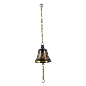 Brass Hanging Bell Black 6"